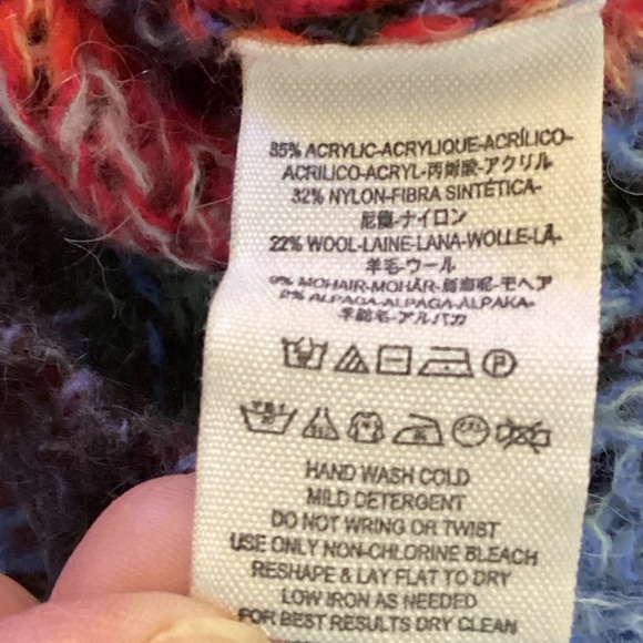 NWOT Free People XS Colorful Boho Sheer Sweater . - Picture 4 of 6